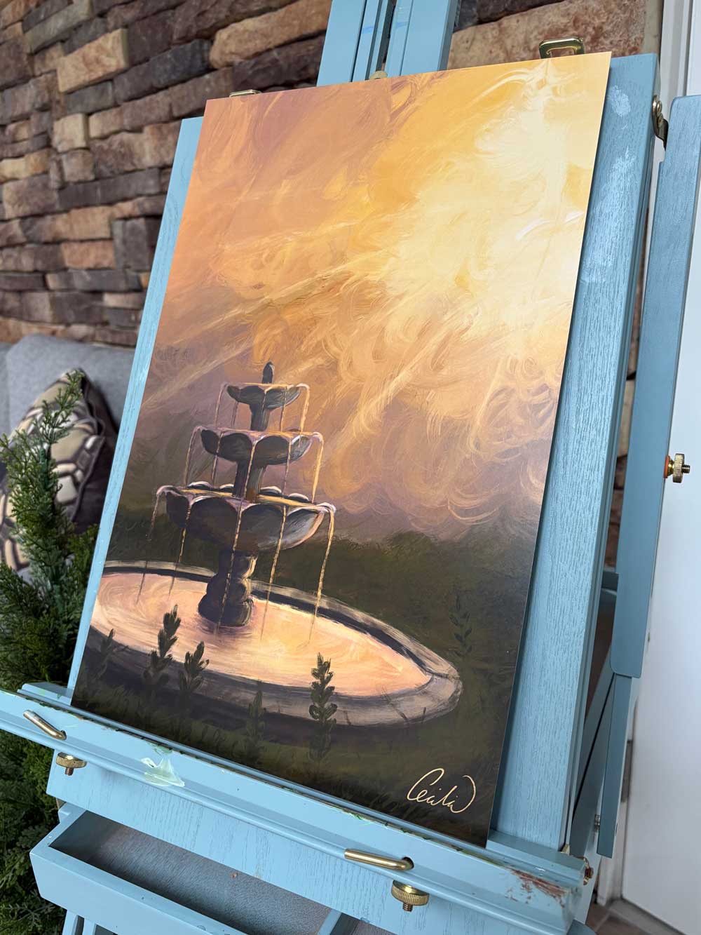 The Fountain Print (Golden Hour)