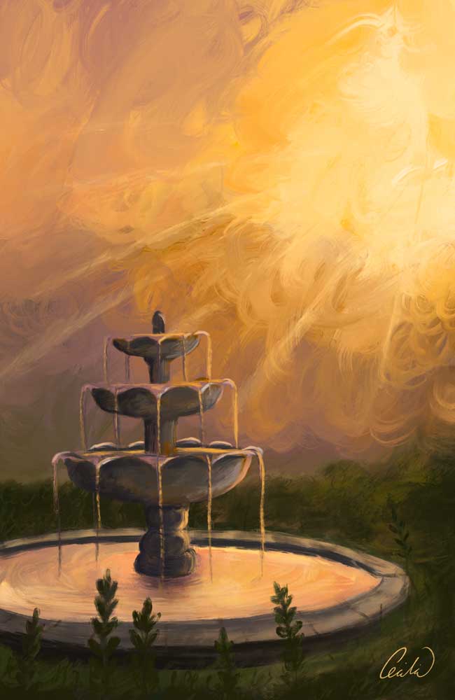 The Fountain Print (Golden Hour)