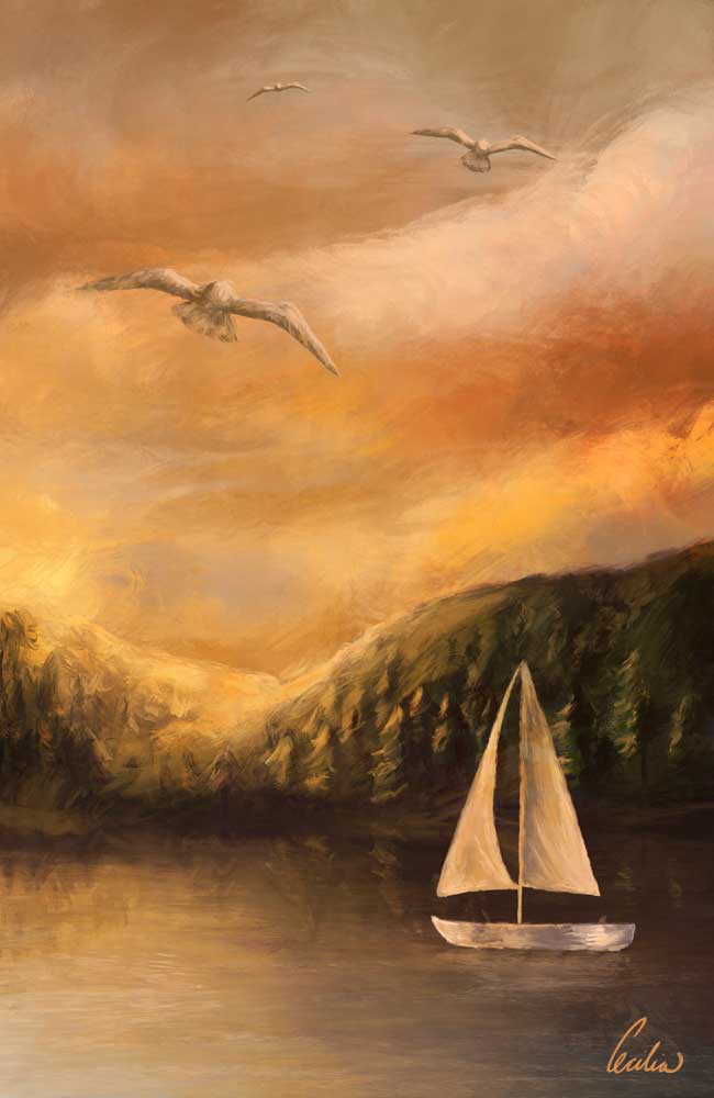 The Sailboat Print (Golden Hour)